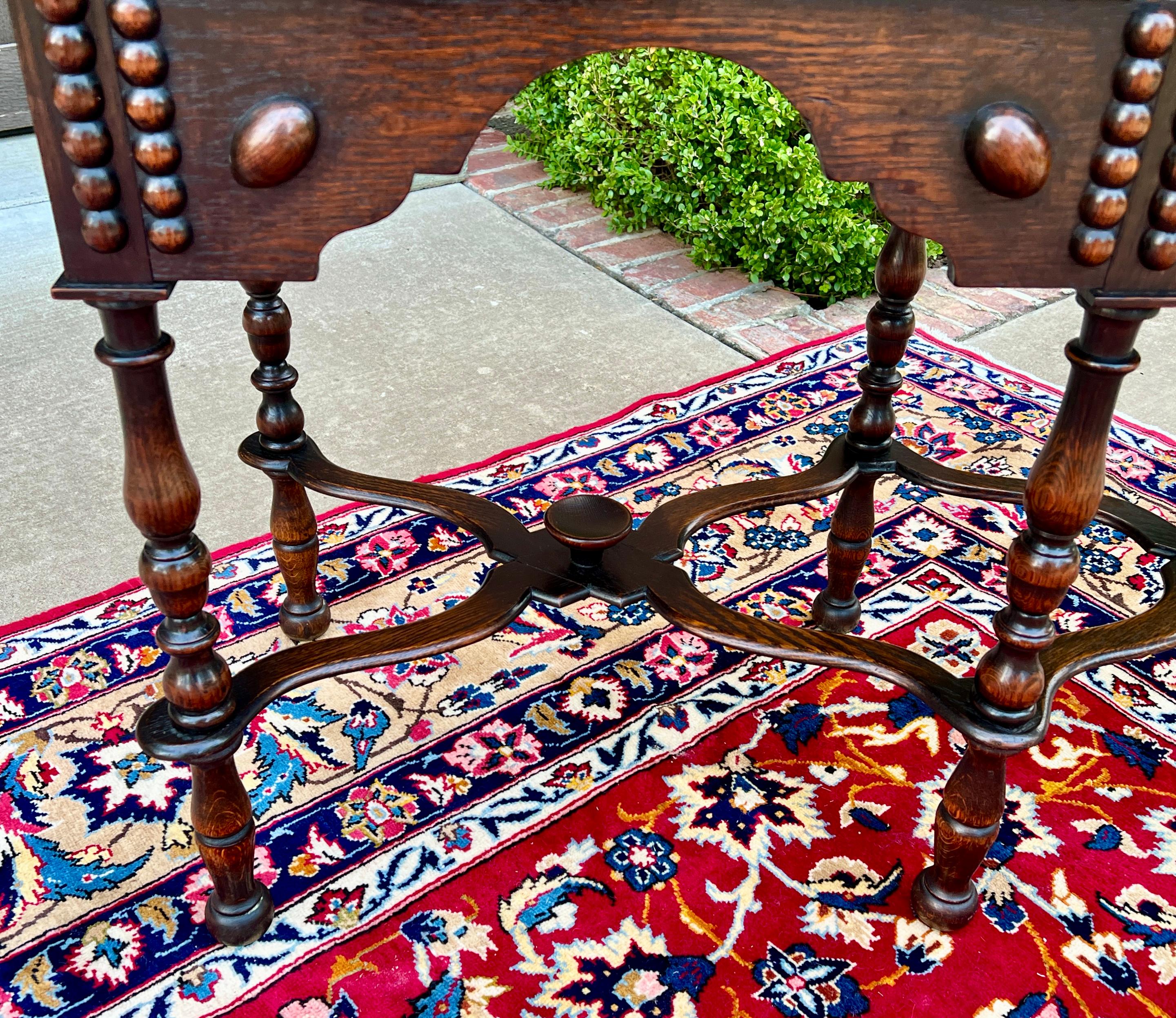 Antique English Table Hall Entry Console Sofa Table Oak William & Mary c. 1900 For Sale 7