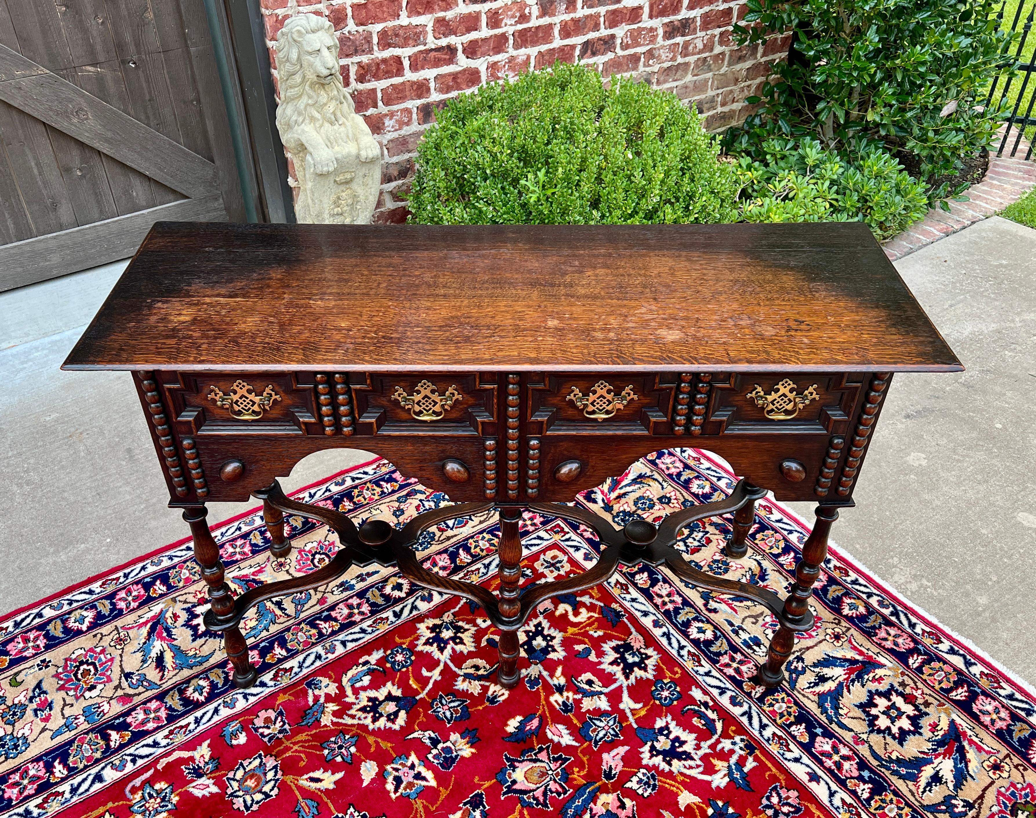 Antique English Table Hall Entry Console Sofa Table Oak William & Mary c. 1900 For Sale 9