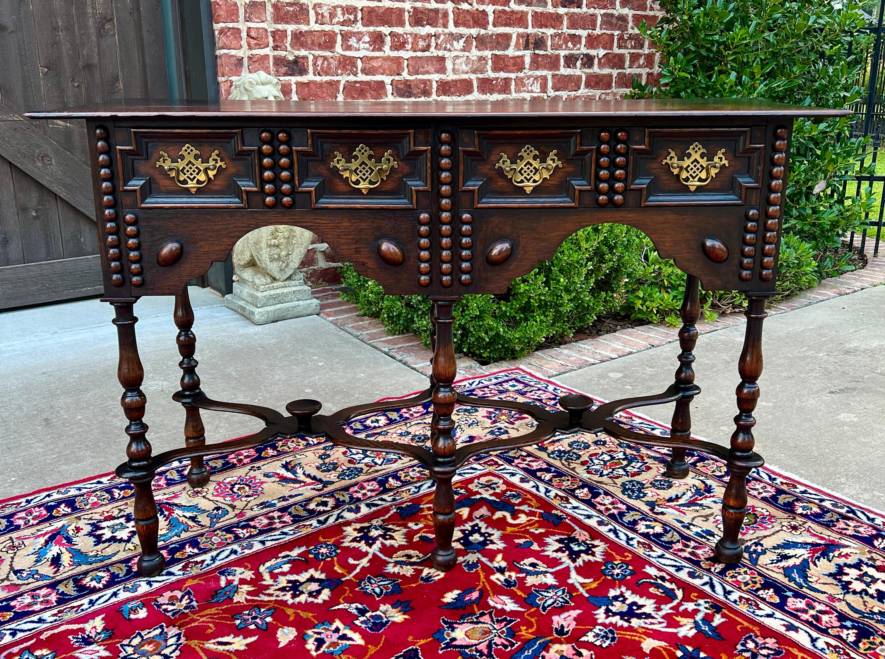 Antique English Table Hall Entry Console Sofa Table Oak William & Mary c. 1900 For Sale 10