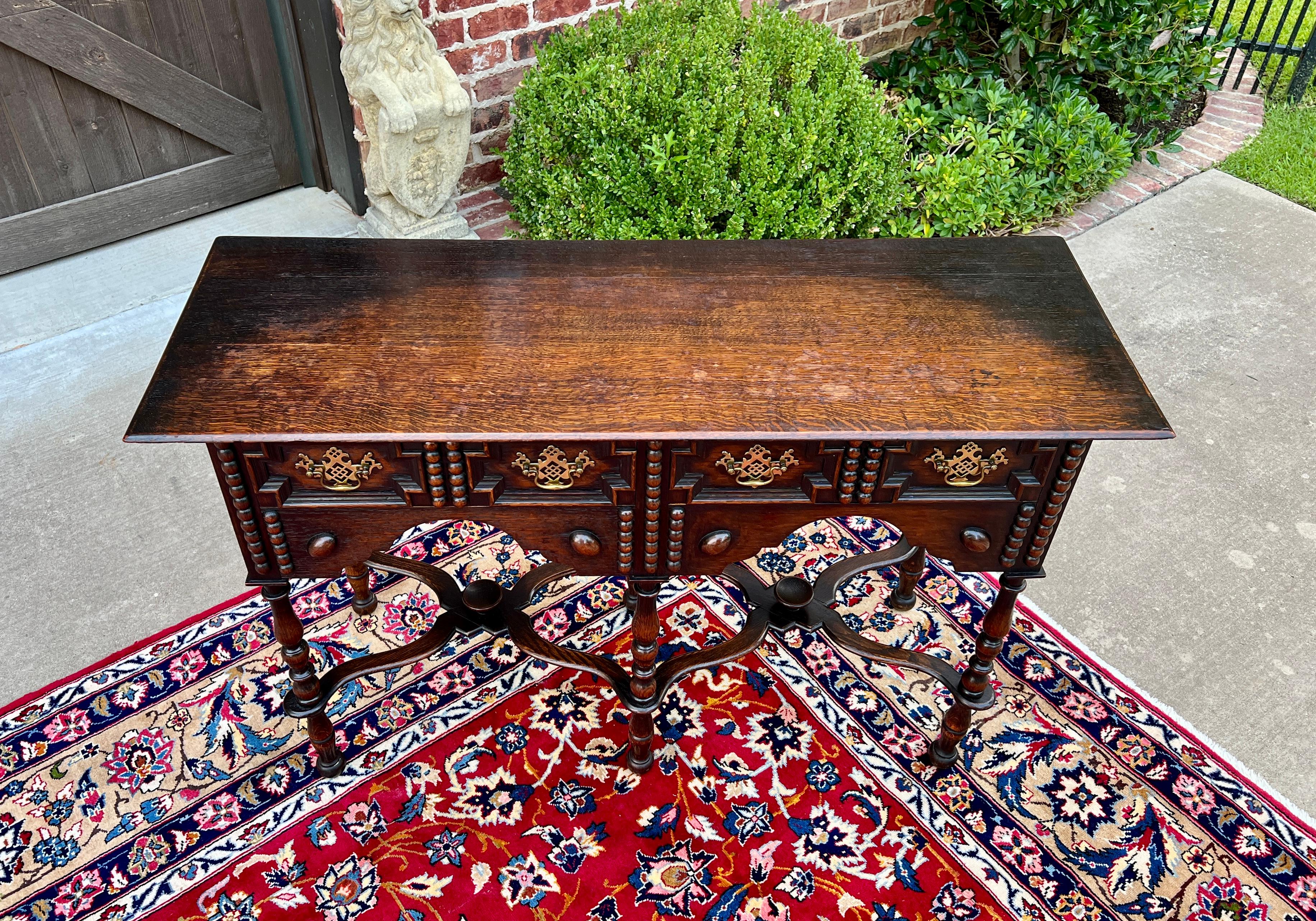 Antique English Table Hall Entry Console Sofa Table Oak William & Mary c. 1900 For Sale 12