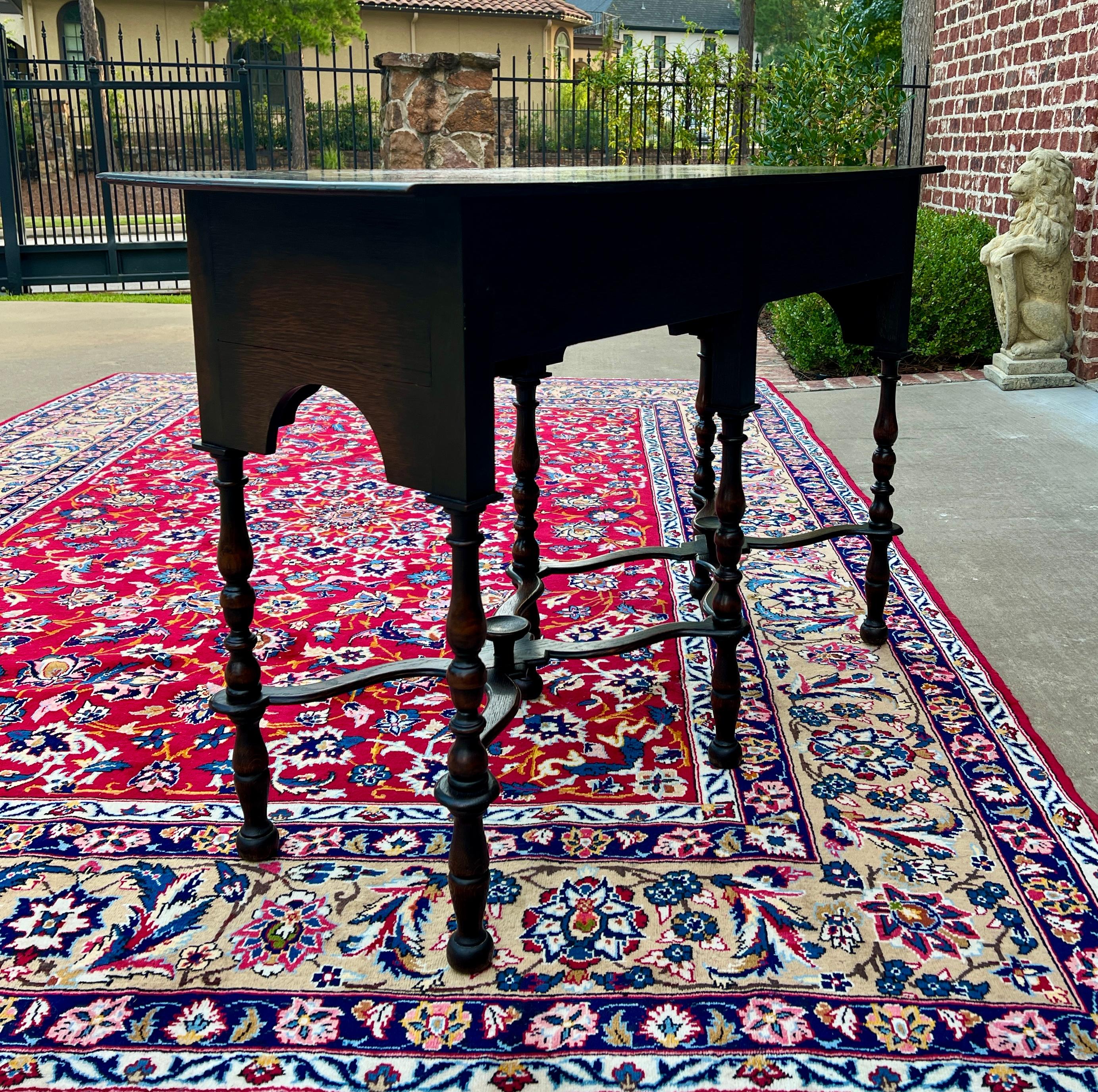 Antique English Table Hall Entry Console Sofa Table Oak William & Mary c. 1900 For Sale 13