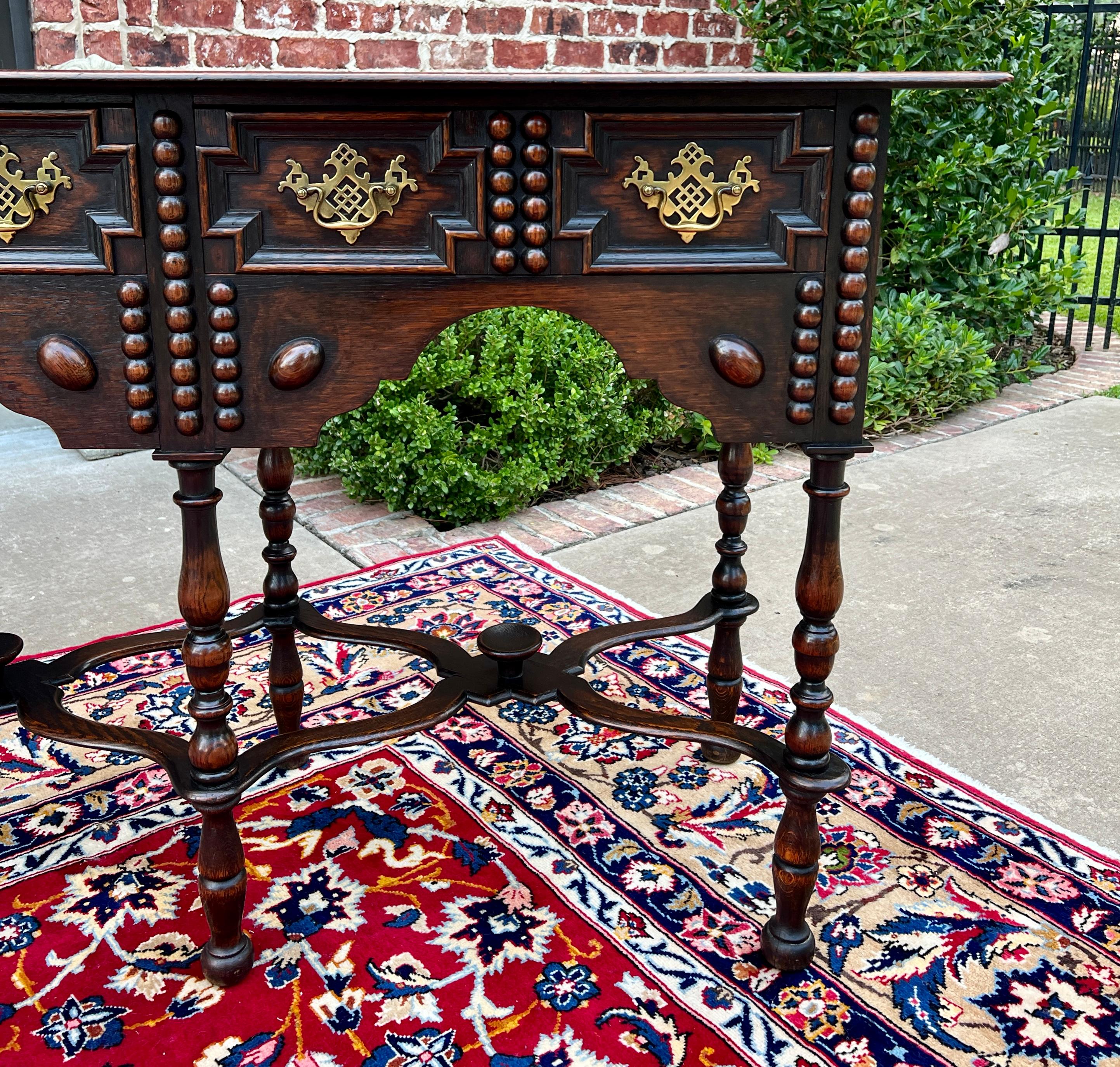 Antique English Table Hall Entry Console Sofa Table Oak William & Mary c. 1900 For Sale 2
