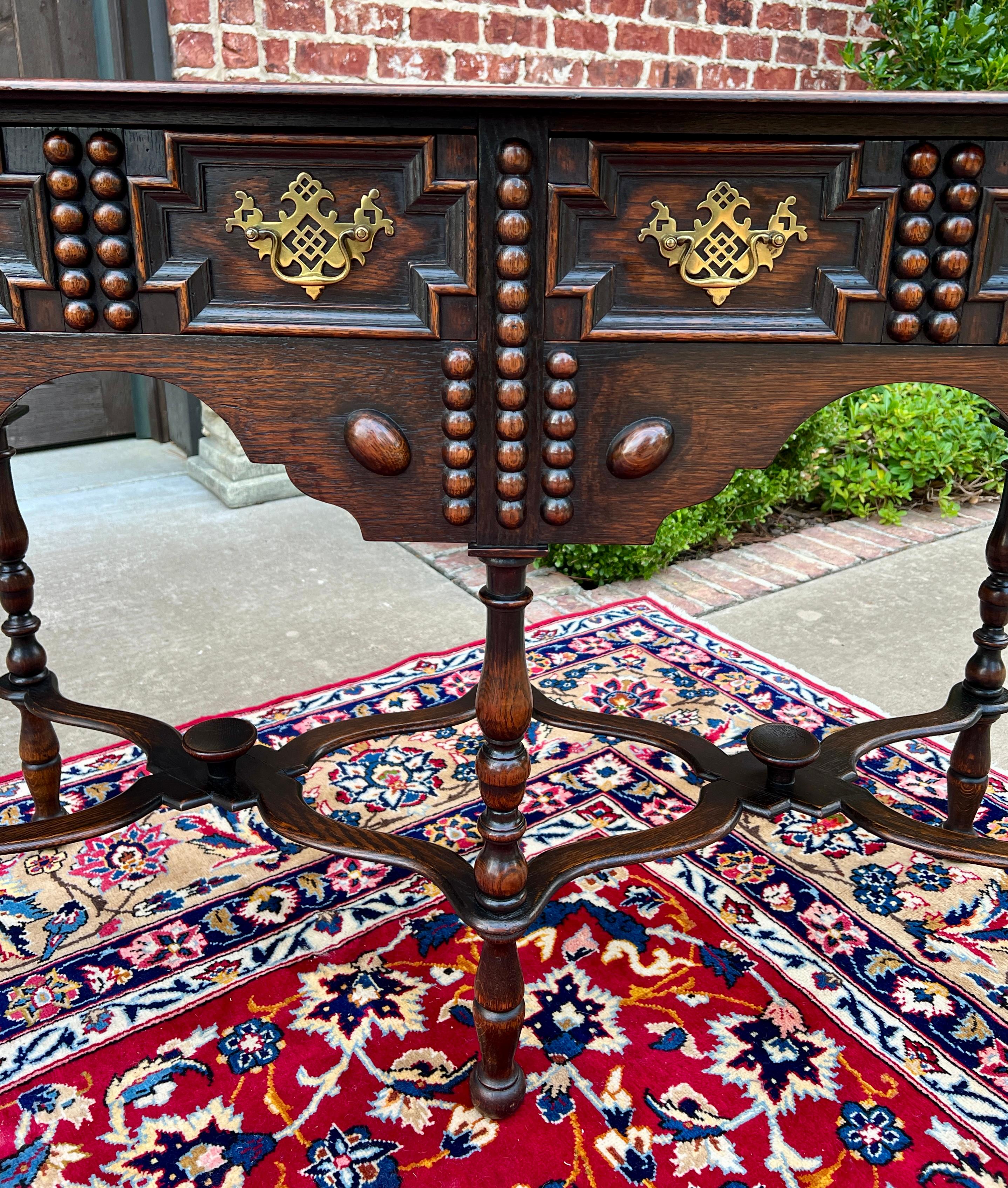 Antique English Table Hall Entry Console Sofa Table Oak William & Mary c. 1900 For Sale 3