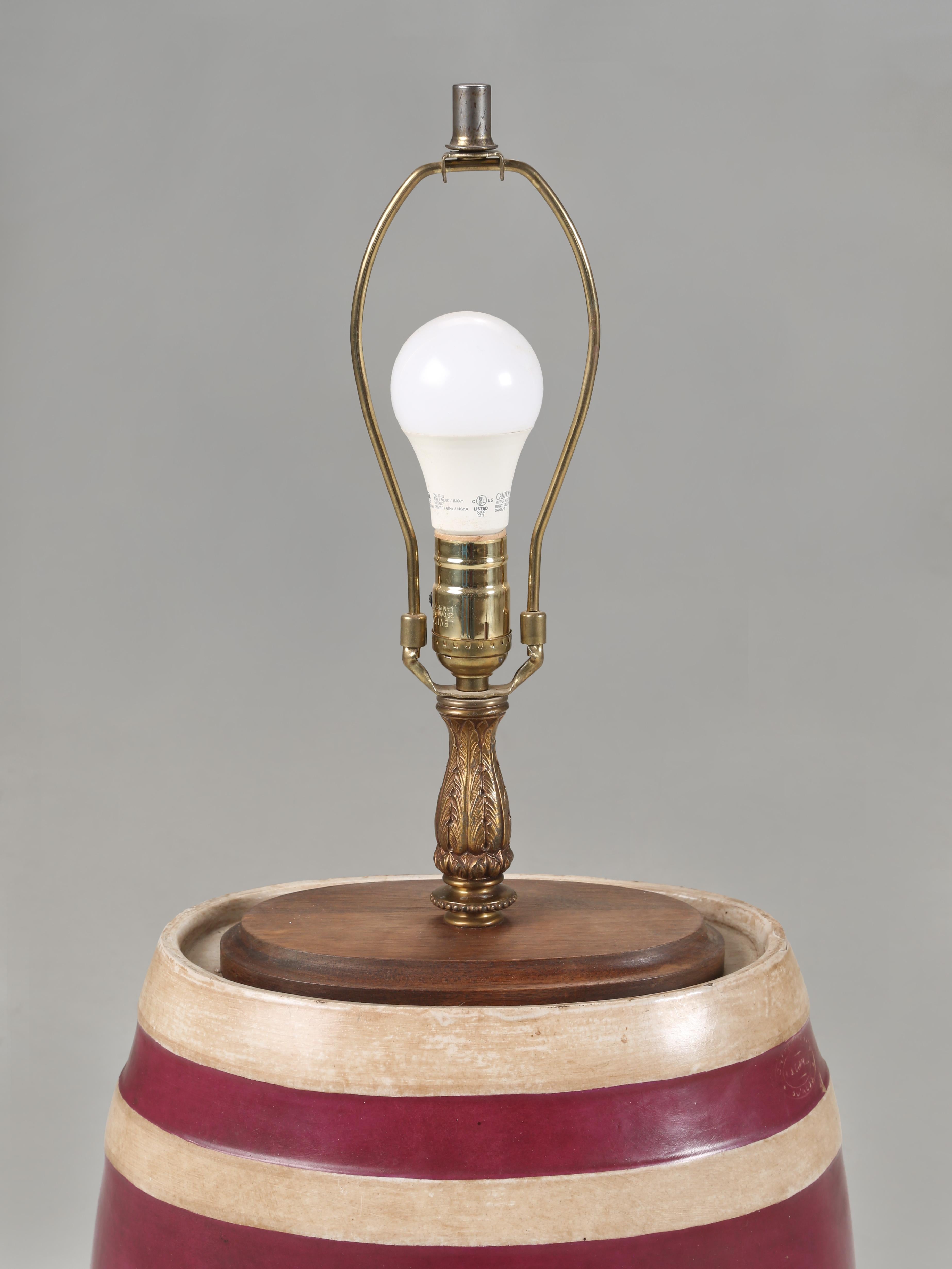Antique English Table Lamp Converted from an Absolut Vodka Liquor Container For Sale 6