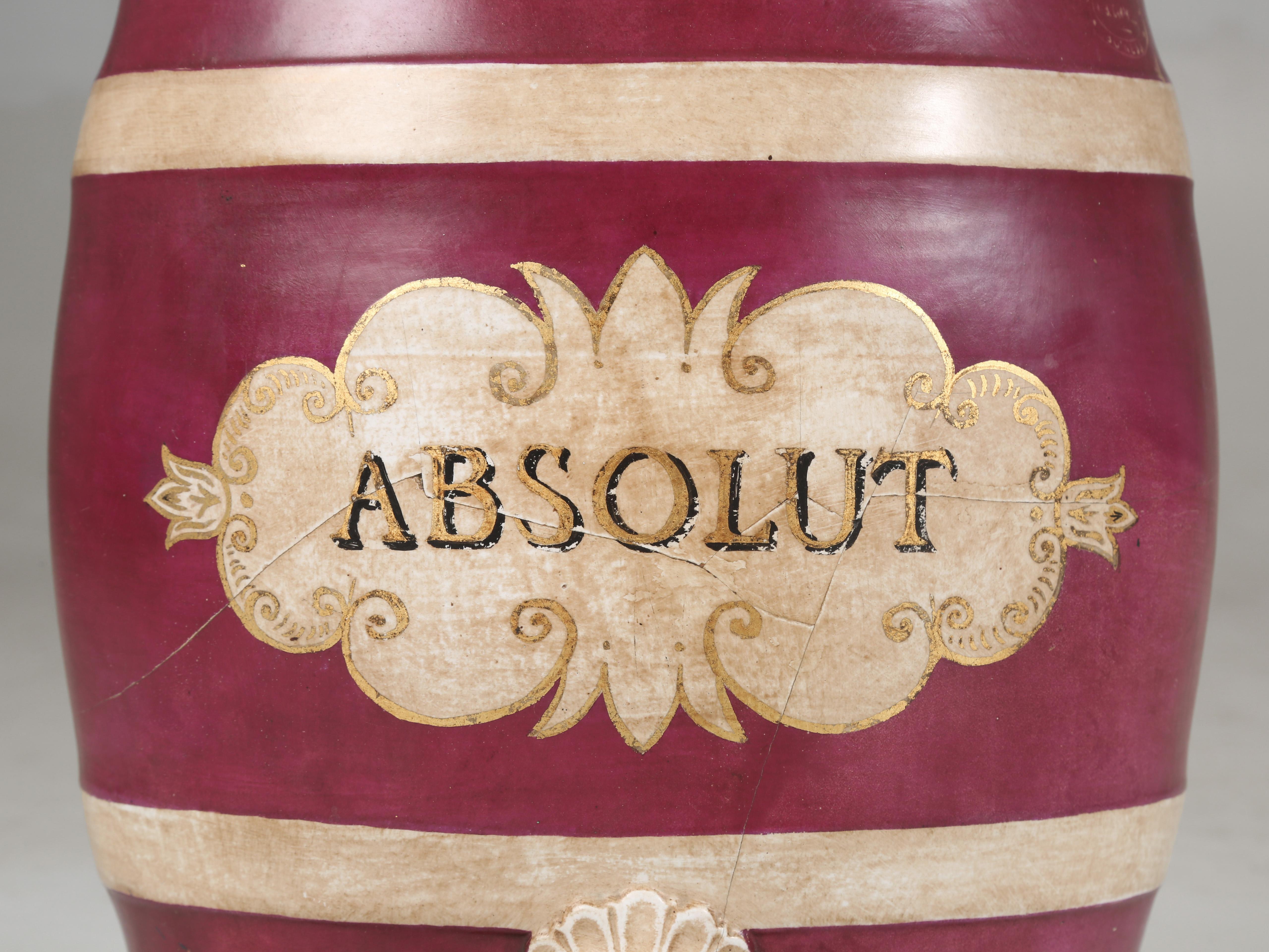 Country Antique English Table Lamp Converted from an Absolut Vodka Liquor Container For Sale