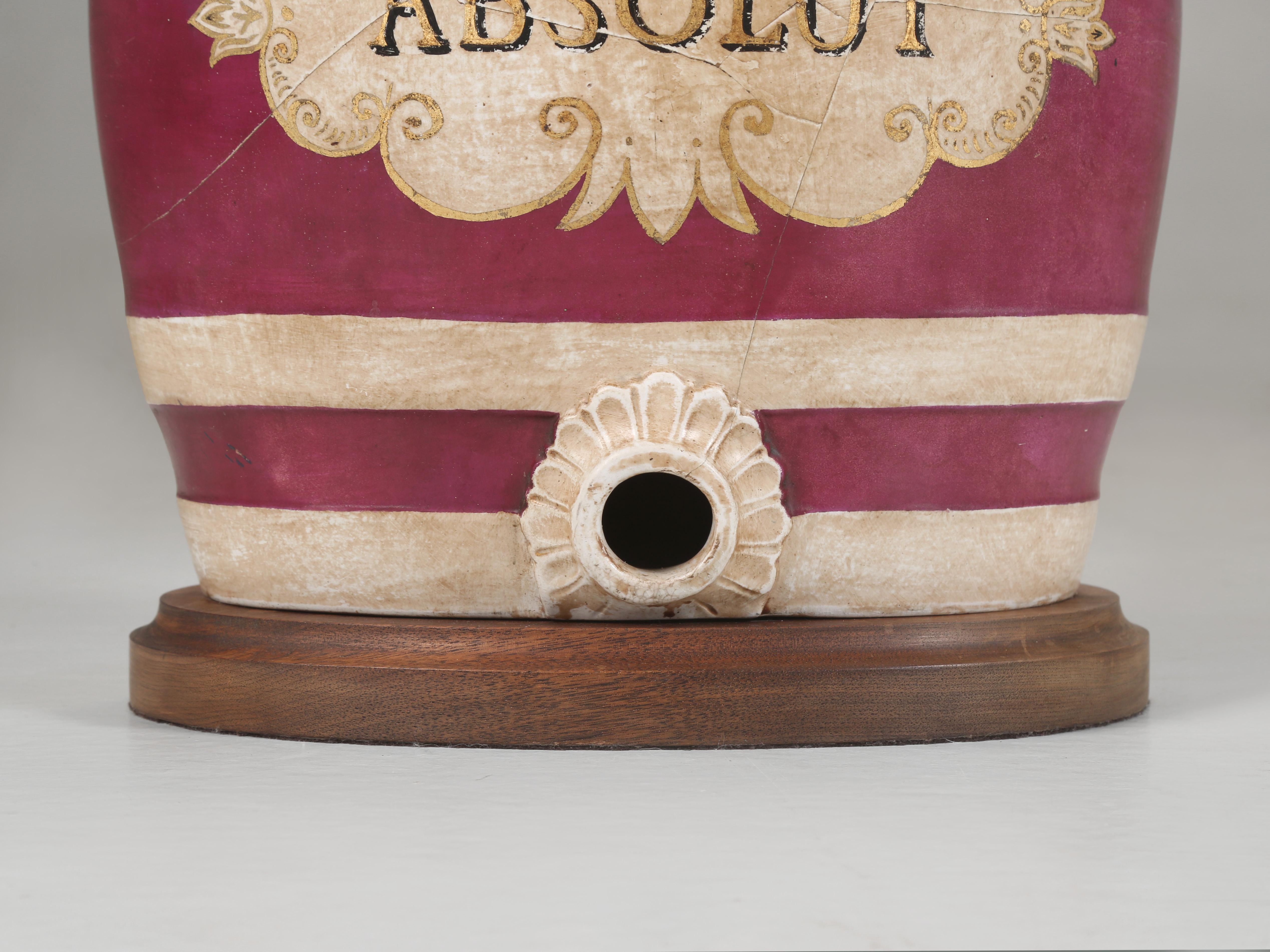 Fired Antique English Table Lamp Converted from an Absolut Vodka Liquor Container For Sale