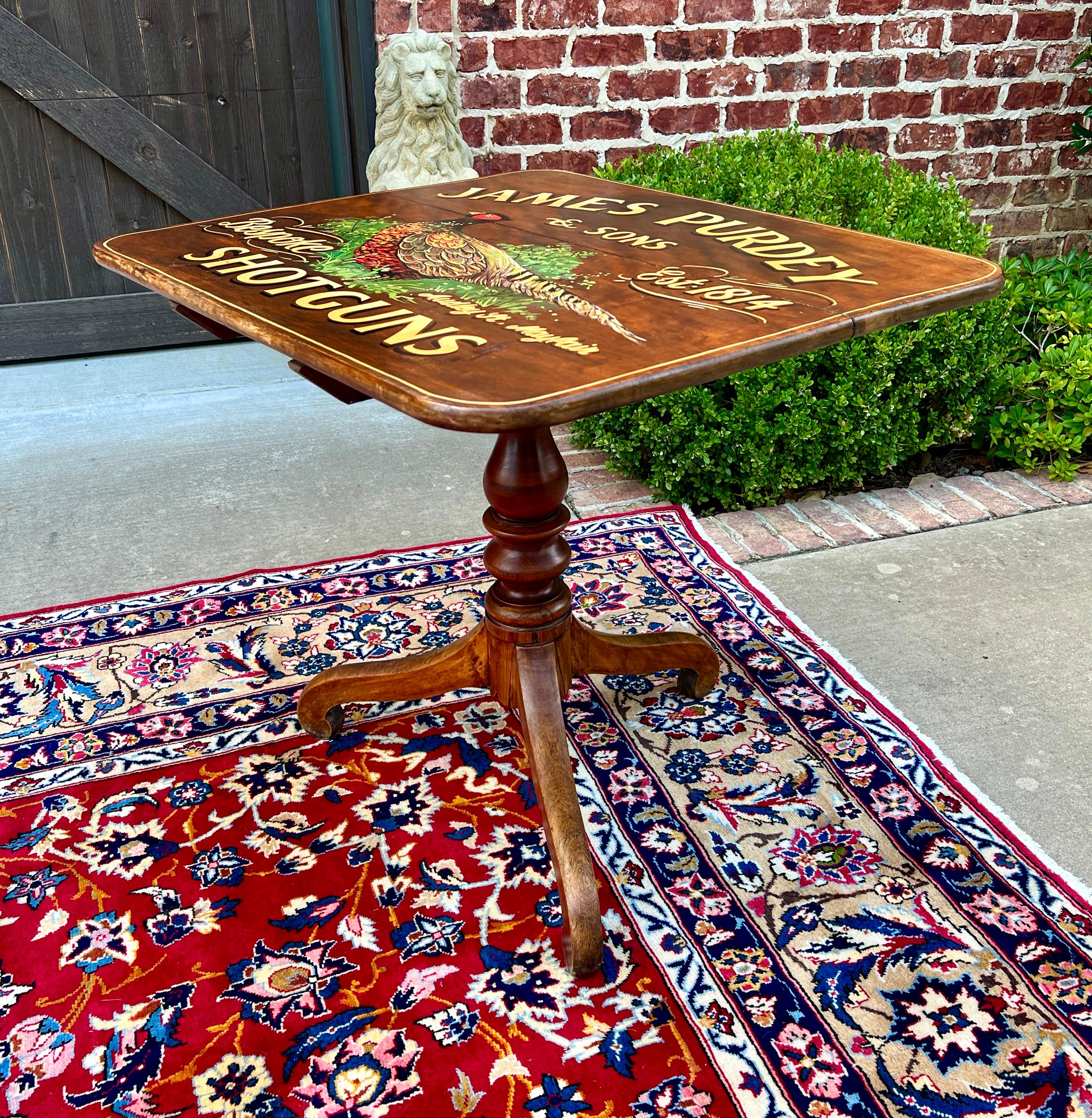 British Antique English Table Pub Table Flip Top Table Oak James Purdey & Sons
