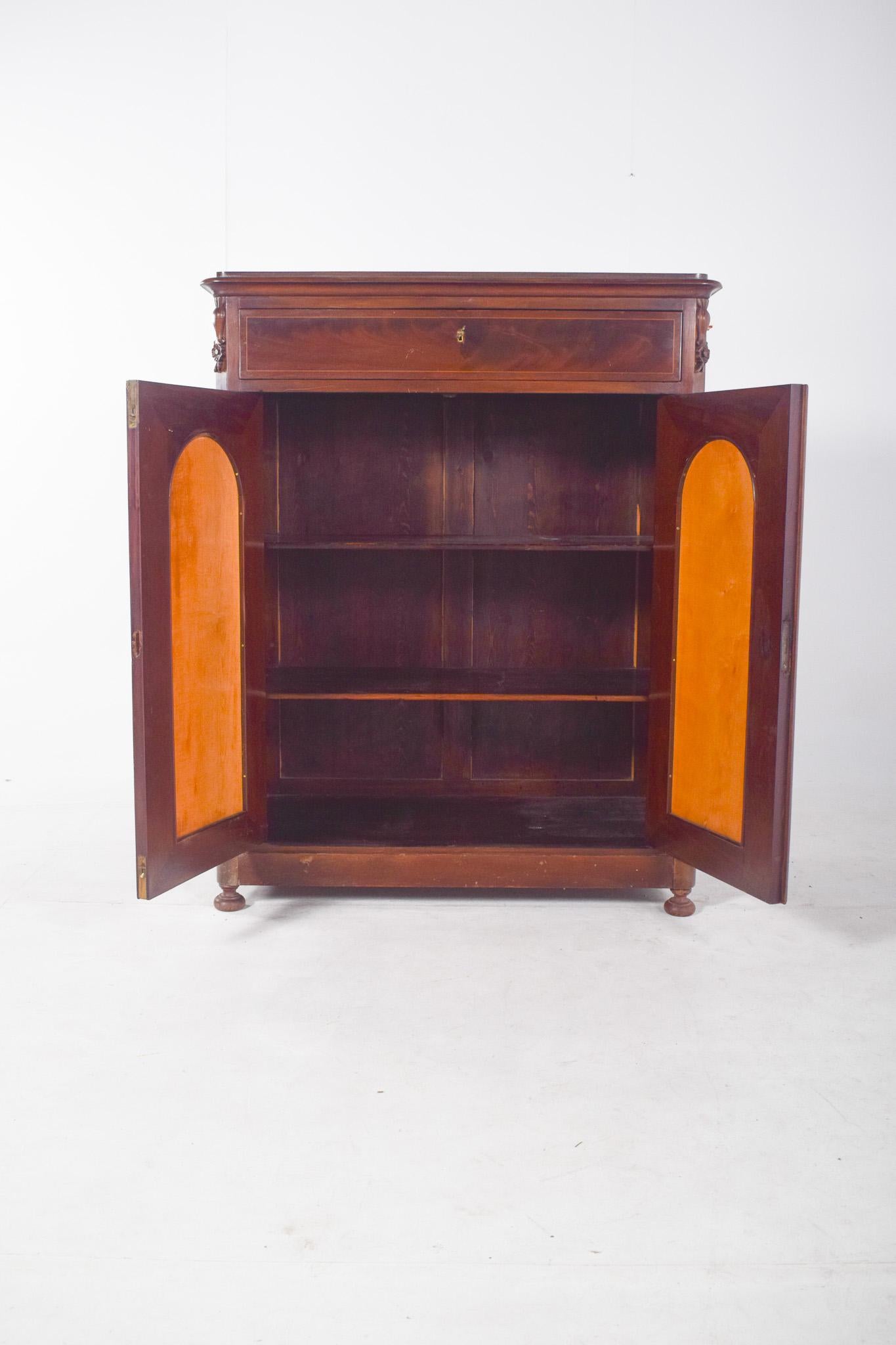Romantic Antique English Tall Cabinet For Sale