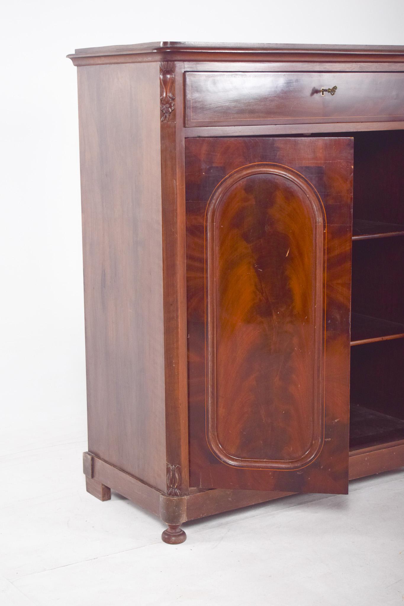 20th Century Antique English Tall Cabinet For Sale