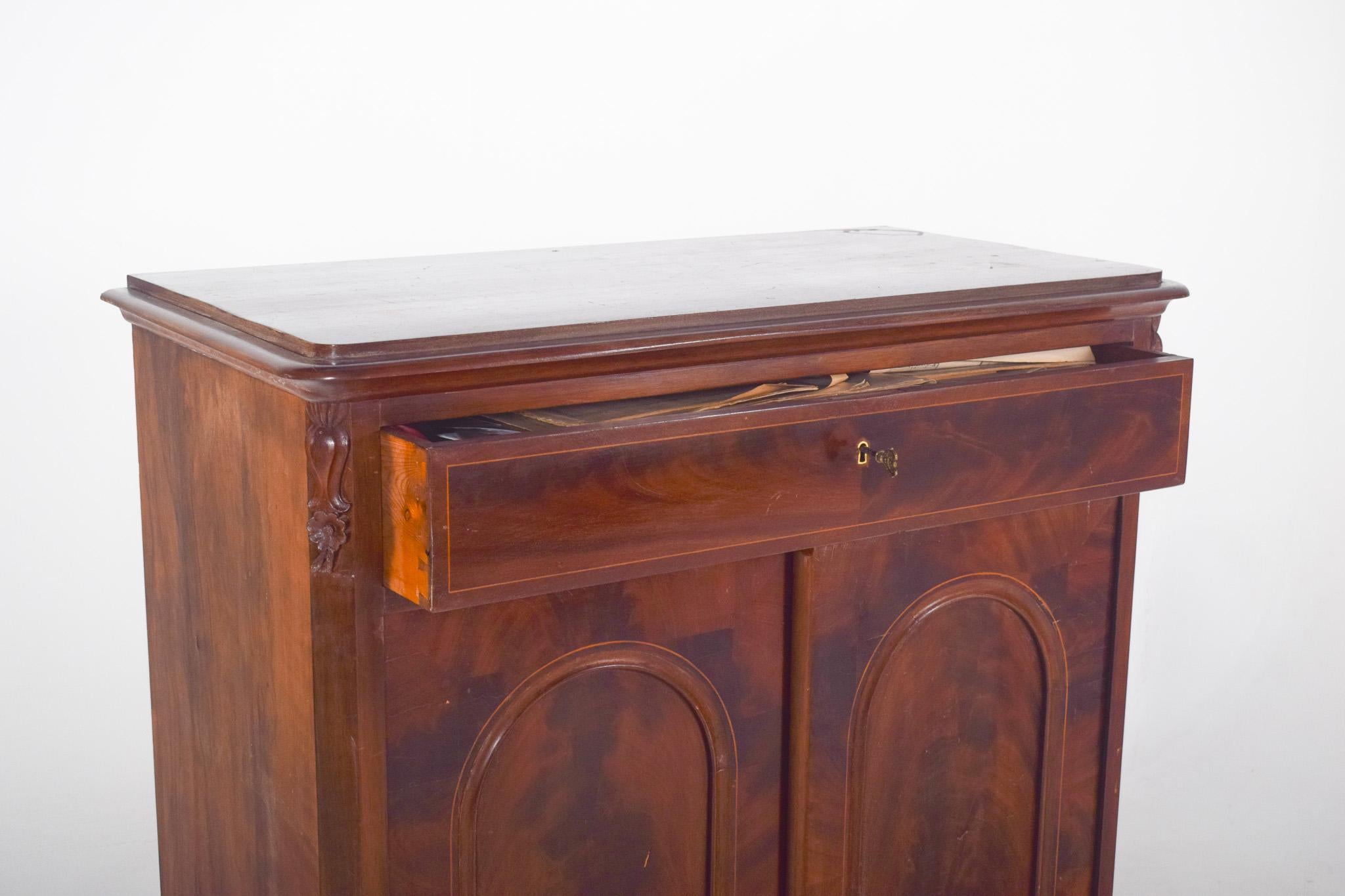 Antique English Tall Cabinet For Sale 1