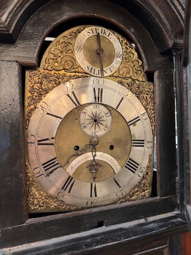 XIXe siècle Horloge anglaise ancienne à grand boîtier avec motif chinoiserie en vente