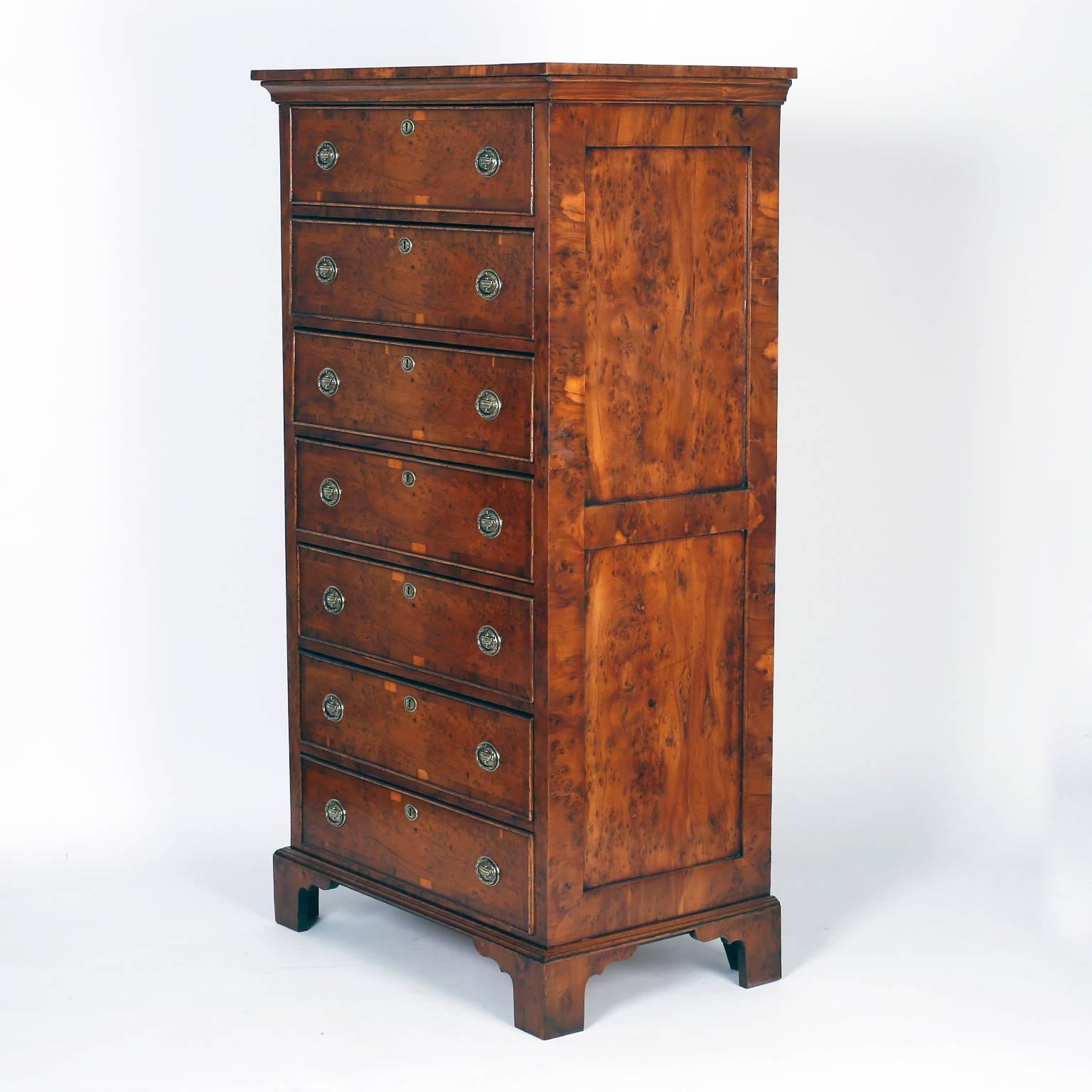 Georgian Antique English Tall Chest of Drawers