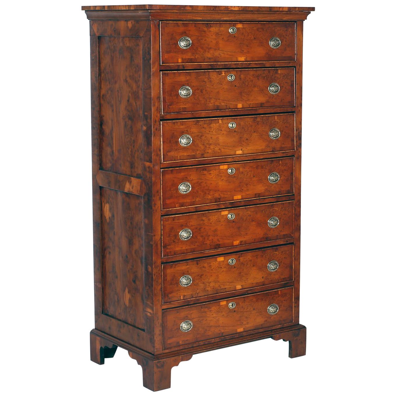 Antique English Tall Chest of Drawers at 1stDibs