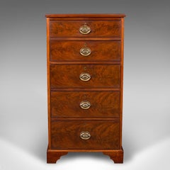 Antique English Tallboy, Chest of Drawers, Victorian Walnut, Flame, Circa 1850