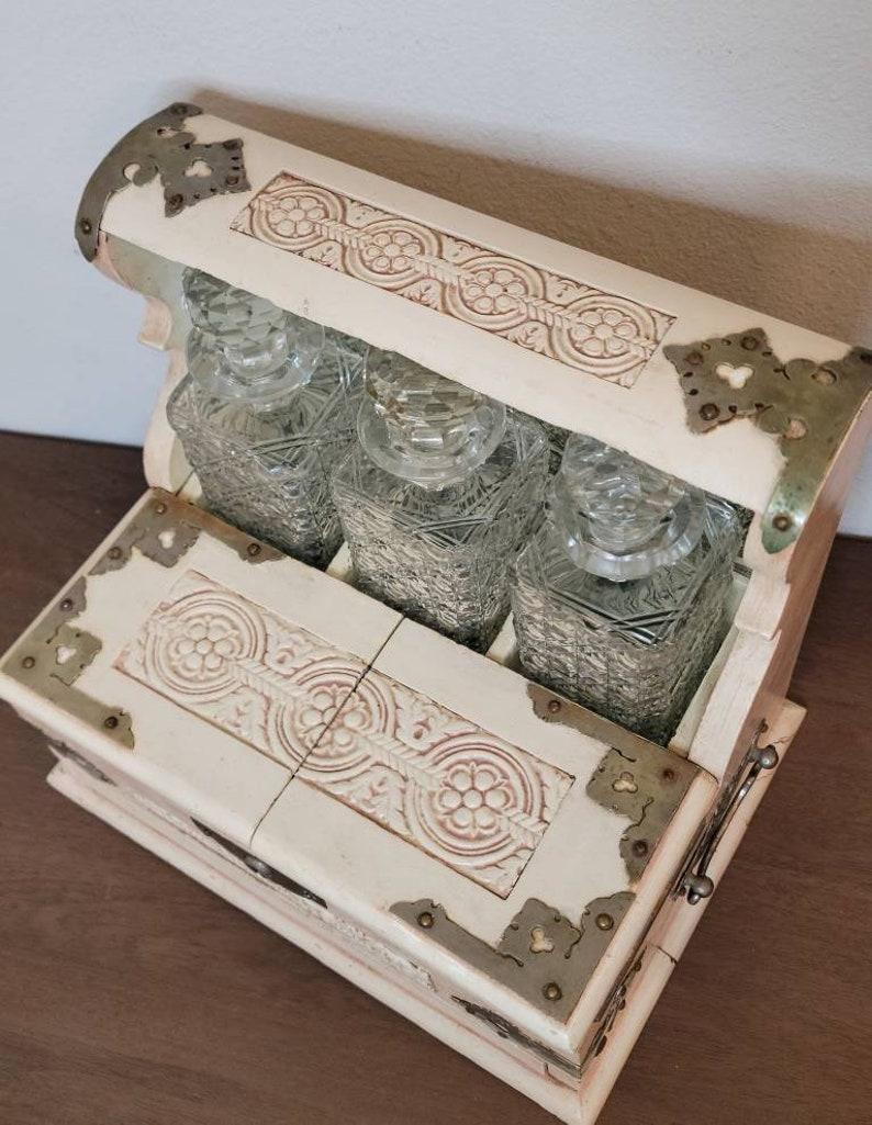 Hand-Crafted Antique English Tantalus / Games Set For Sale