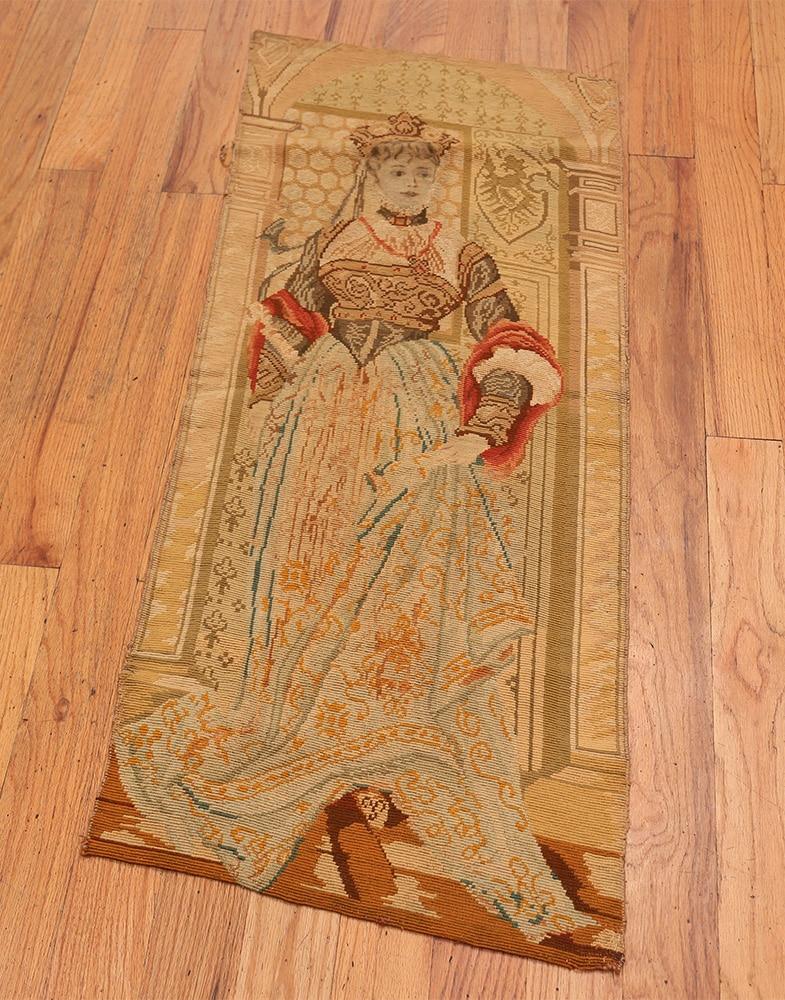 Victorian Antique English Tapestry. Size: 1 ft 8 in x 3 ft 10 in (0.51 m x 1.17 m)