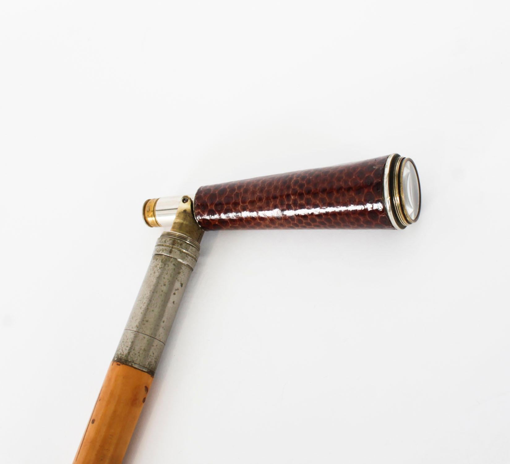 Antique English Telescope Walking Stick Cane 88cm/34.5 inches 20th century 7