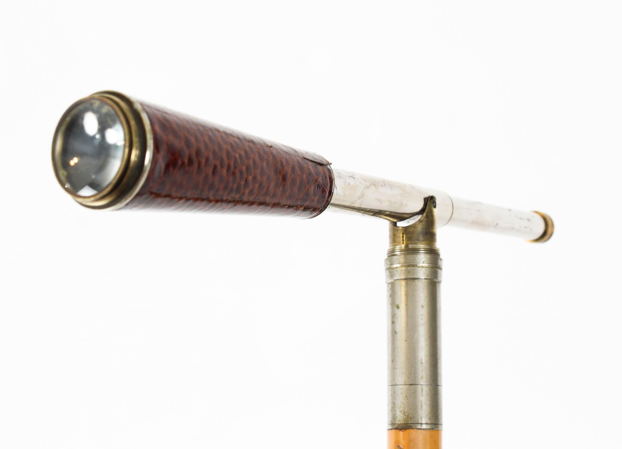 Antique English Telescope Walking Stick Cane 88cm/34.5 inches 20th century 3