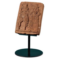 Antique English Terracotta Brick with Tudor Figures