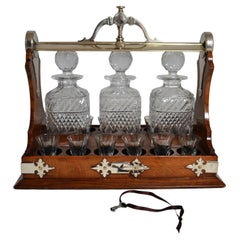 Antique English Three Bottle Tantalus