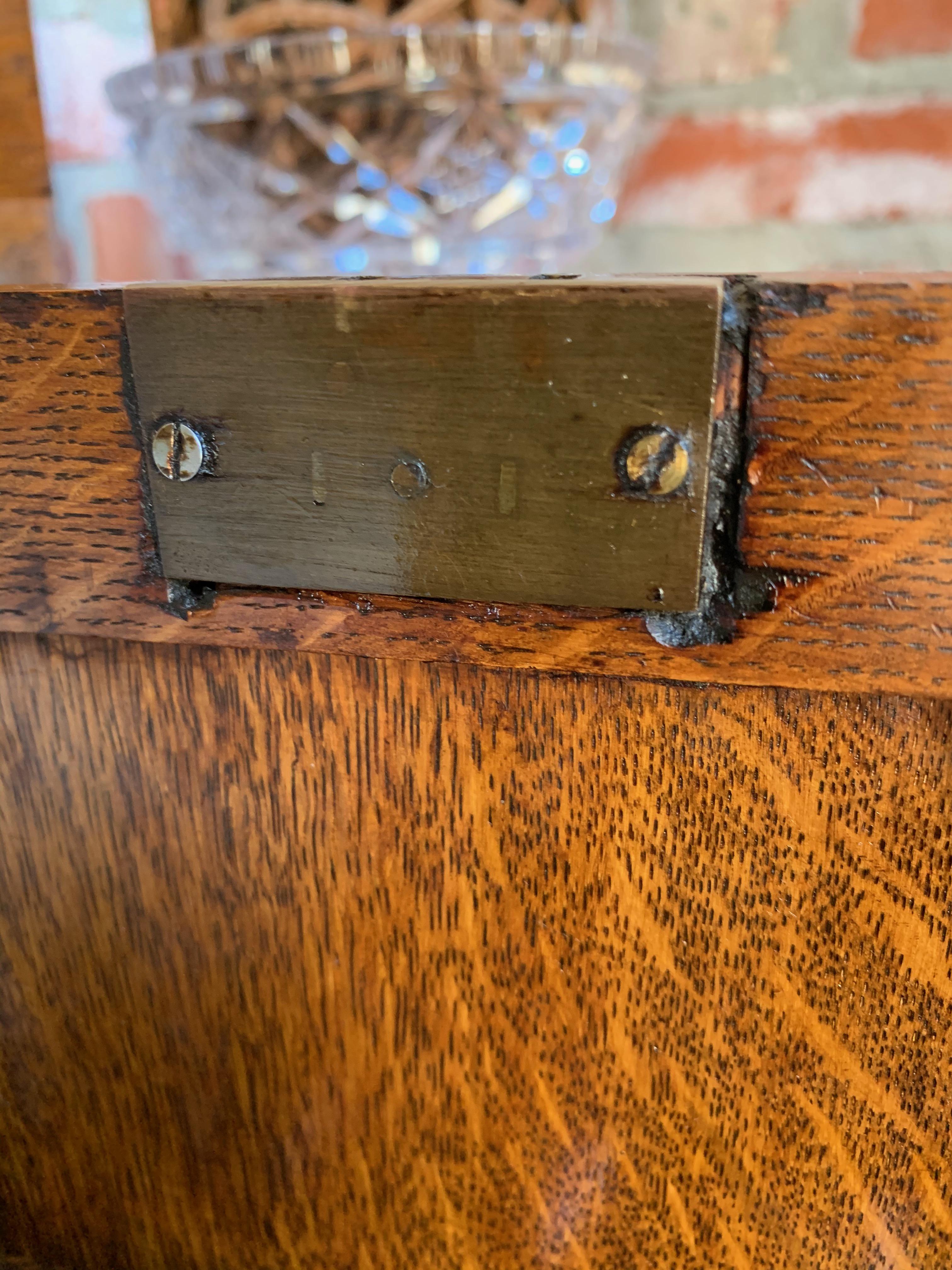 Antique English Tiger Oak Pipe Smoke Cabinet Card Game Box Humidor Double Door 9