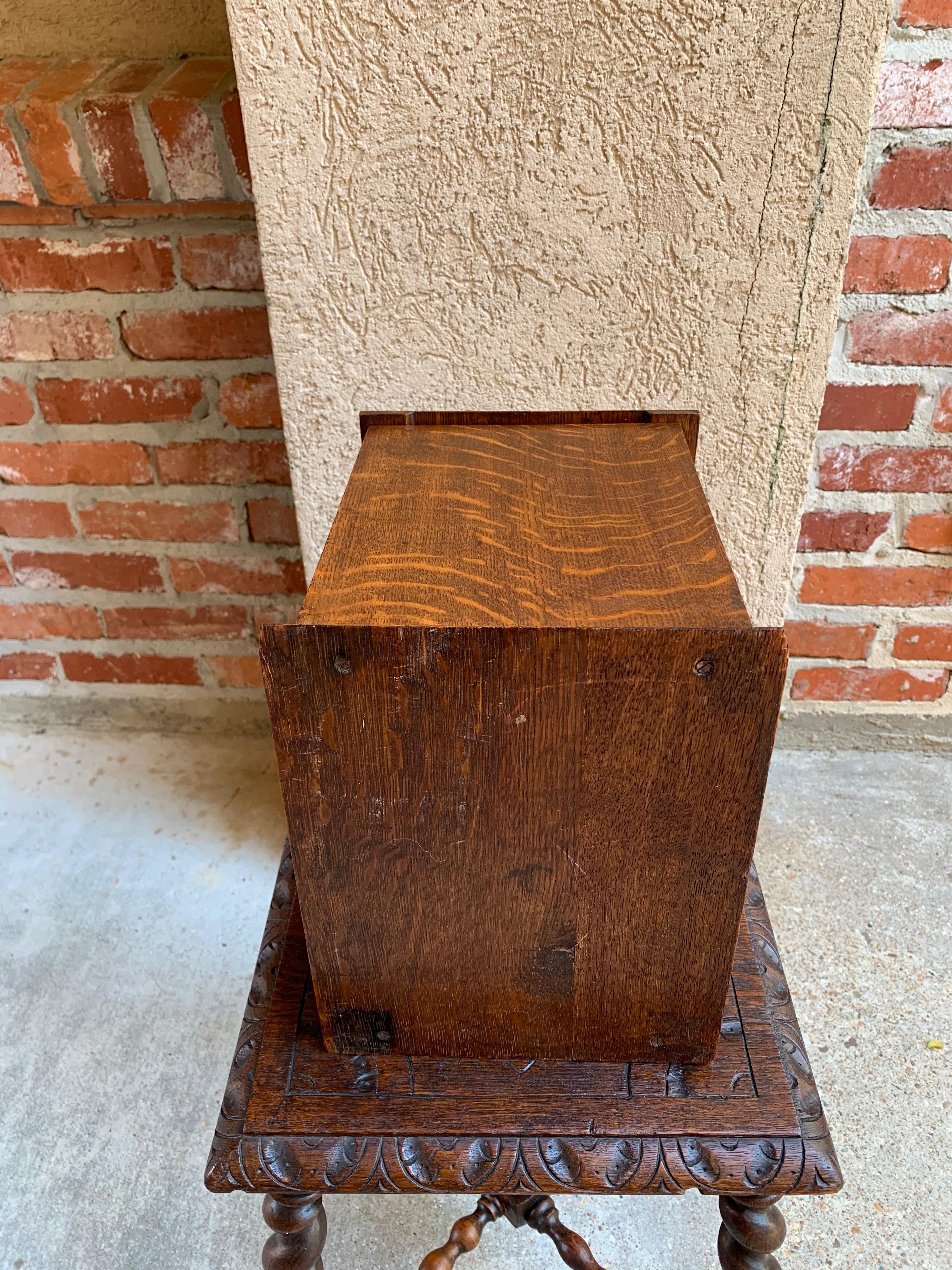 Antique English Tiger Oak Pipe Smoke Cabinet Card Game Box Humidor Double Door 10