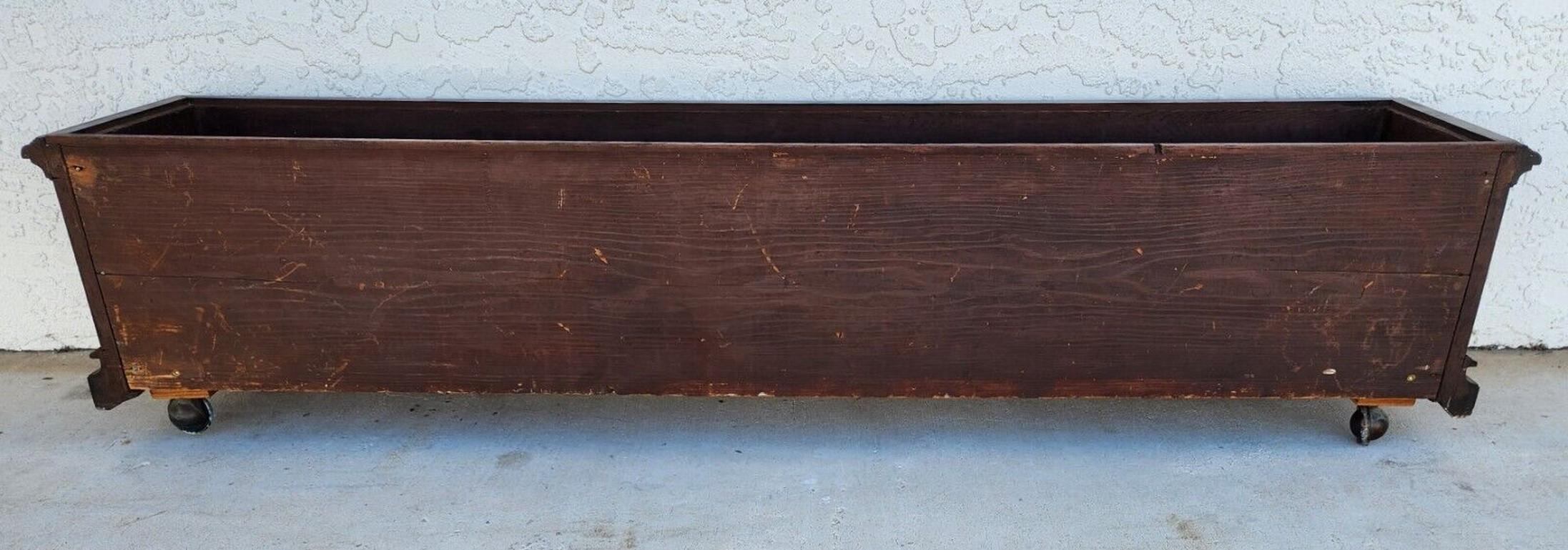 Antique English Tile & Mahogany Planter Rolling 1930's For Sale 3