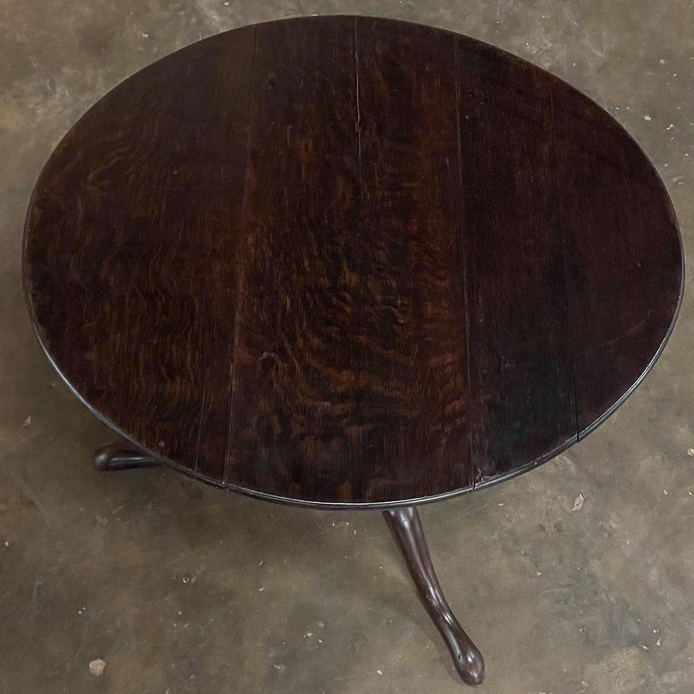 Oak Antique English Tilt-Top Oval Lamp Table ~ End Table