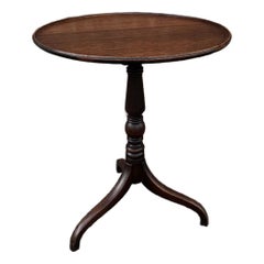 19th Century English Mahogany Tilt Top Table with Hand-Turned Pedestal