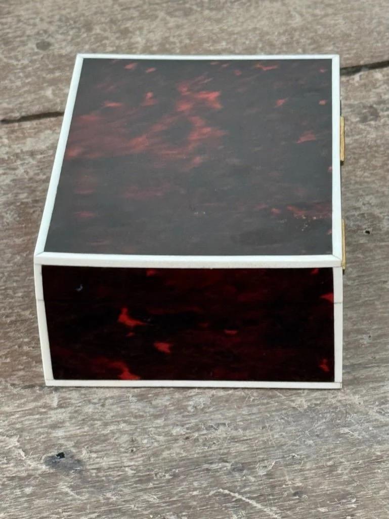 Caja inglesa antigua de carey Caparazón de tortuga
