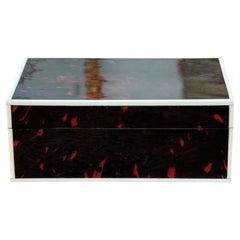 Caja inglesa antigua de carey