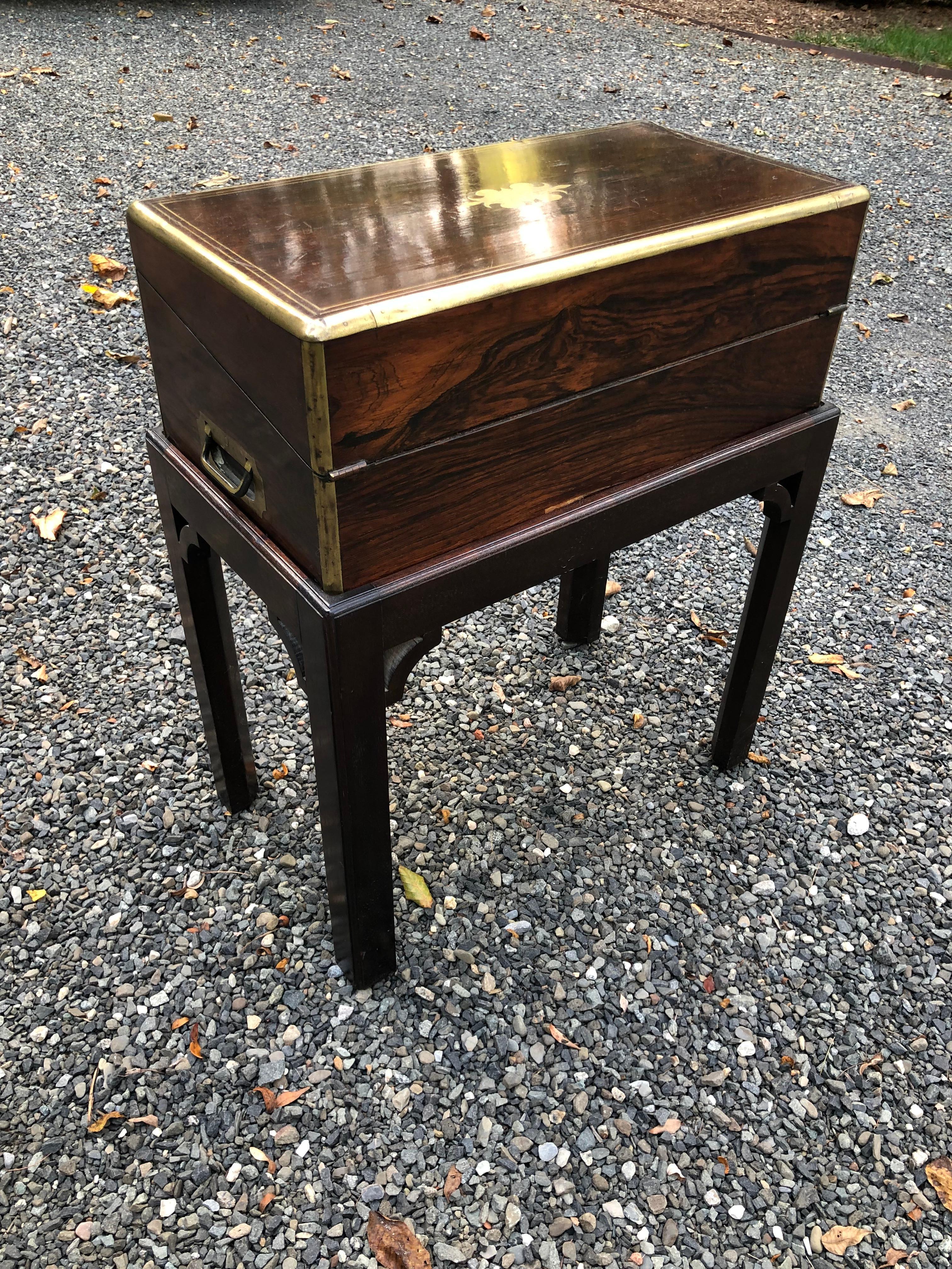 Antique English Traditional Lap Desk on Custom Stand 7
