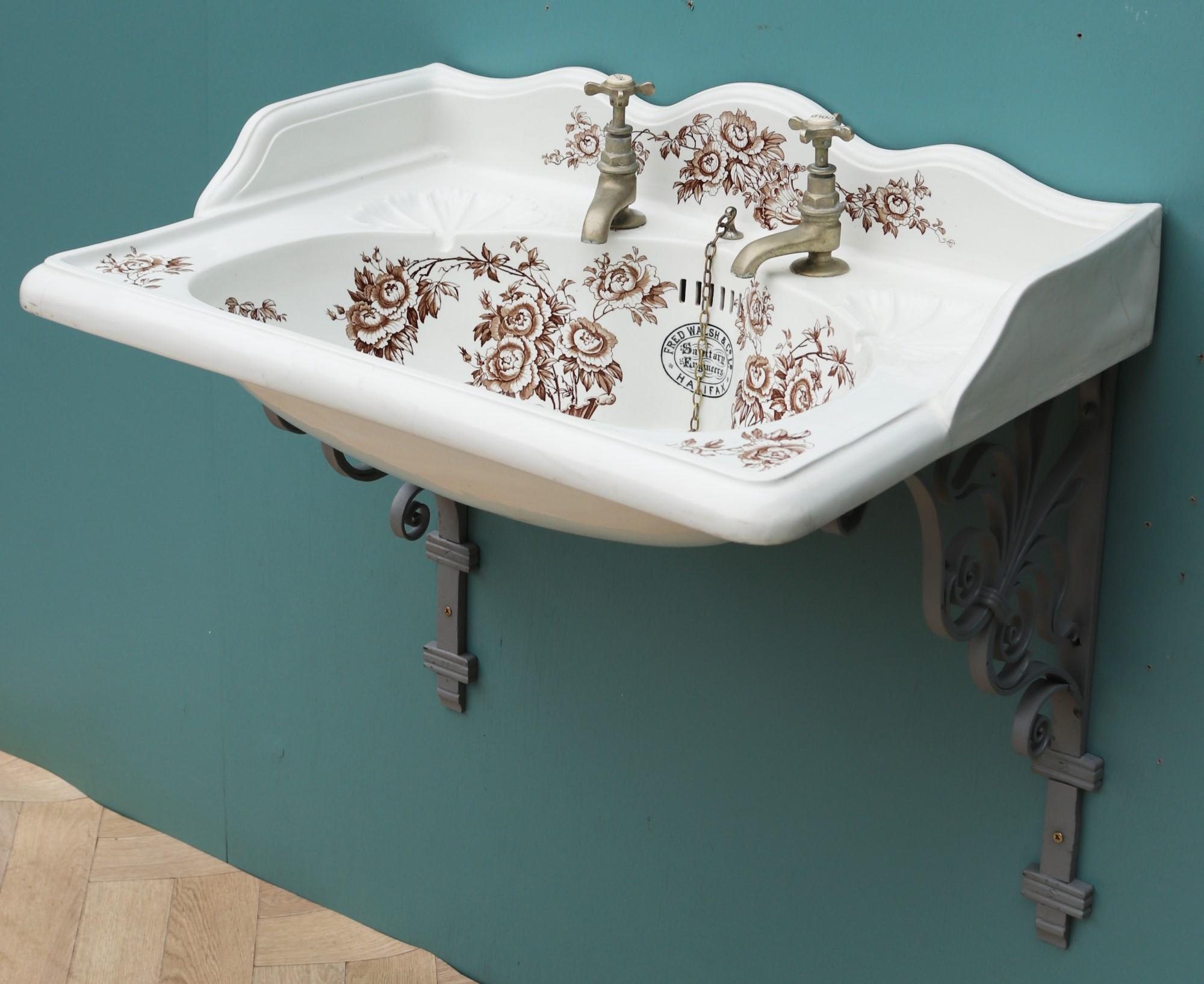 19th Century Antique English Transfer Printed Basin or Sink For Sale