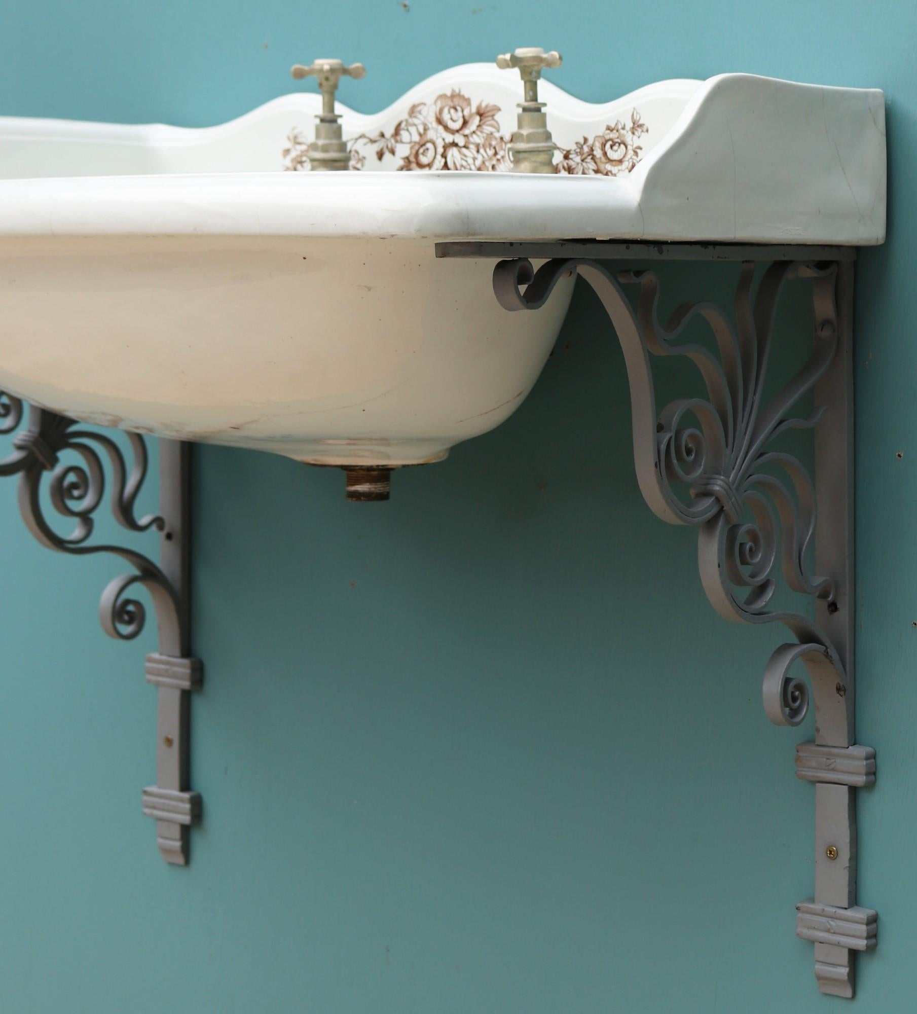 Ceramic Antique English Transfer Printed Basin or Sink
