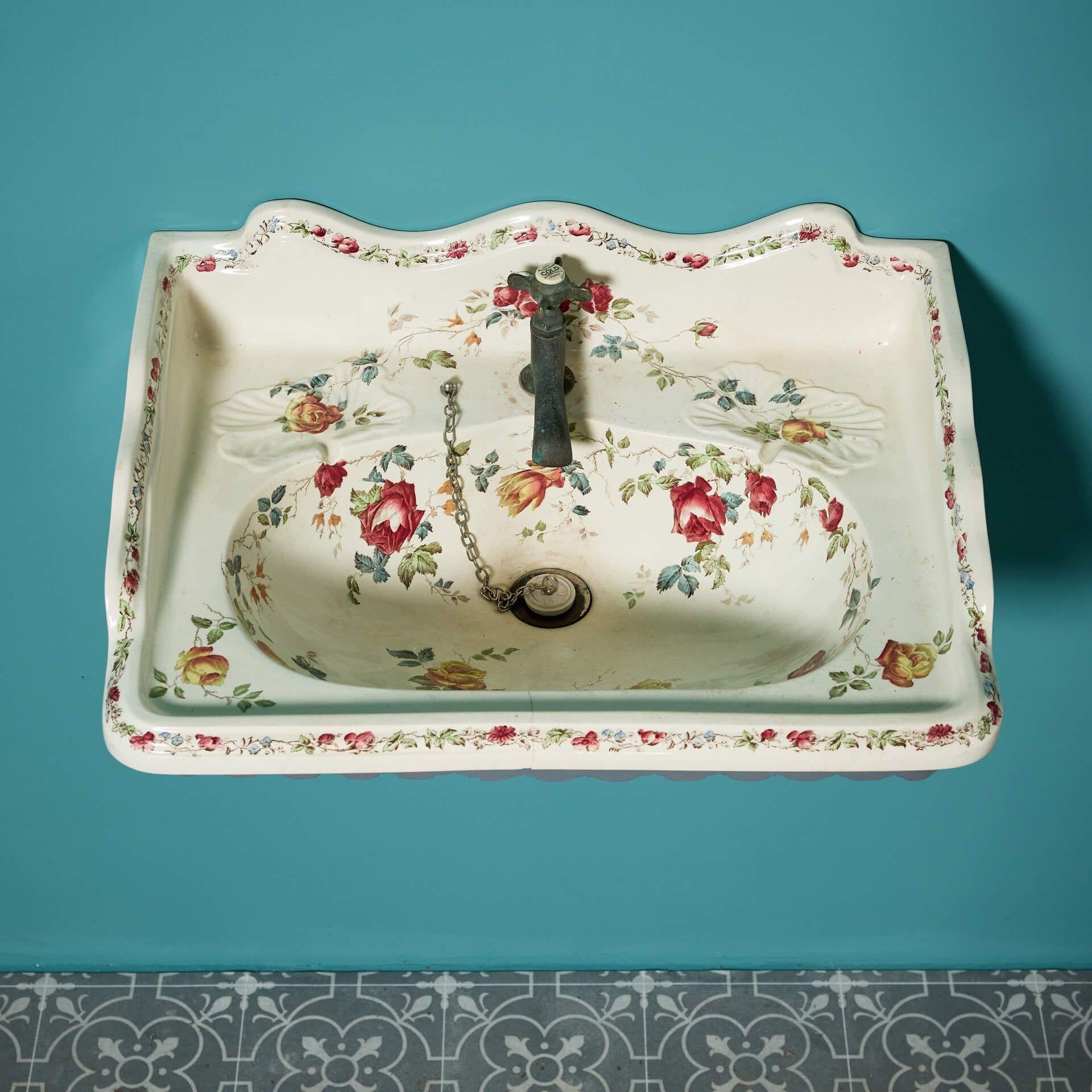 19th Century Antique English Transfer Printed Wash Basin For Sale