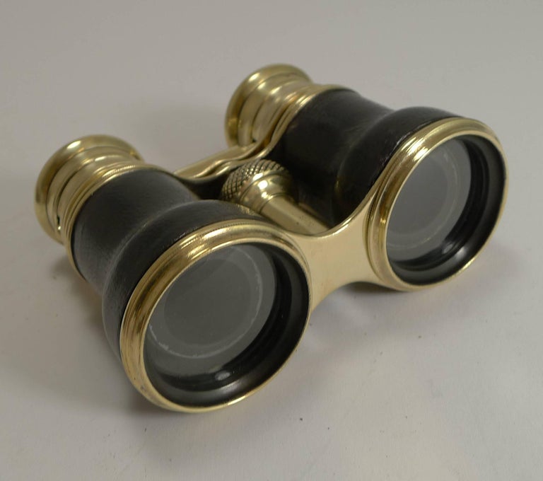 Antique English Triple Optic Binoculars, Marine / Theatre / Field