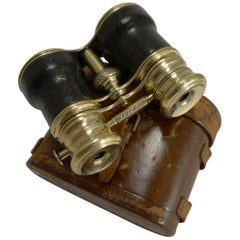 Antique English Triple Optic Binoculars, Marine / Theatre / Field, circa 1900