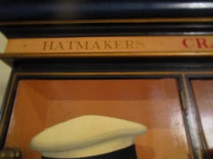 Antique English Trompe L'oei Painted Hat Maker & Outfitters Locker Cabinet