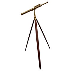 Antique English "Troughton & Simms, London" Standing Brass Telescope, Circa 1860