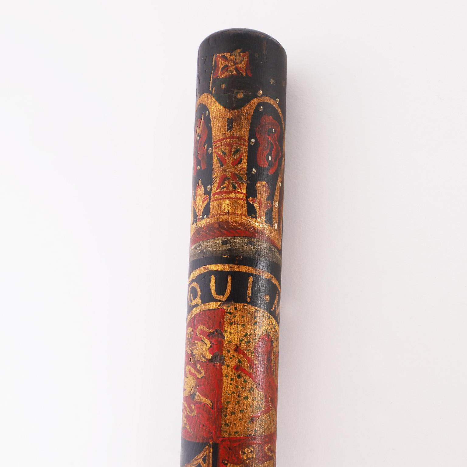 Victorian Antique English Truncheon with the Garter Coat of Arms