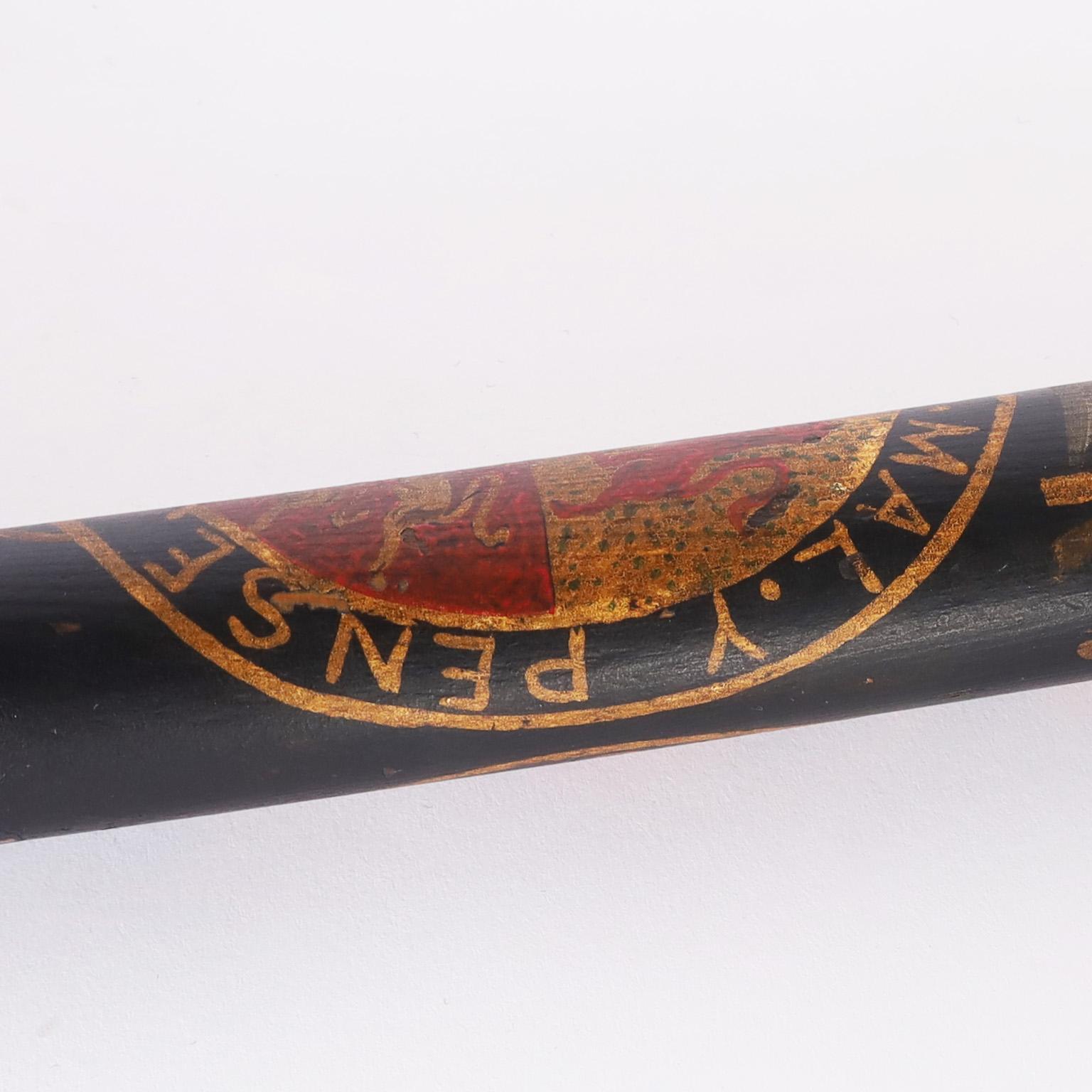 19th Century Antique English Truncheon with the Garter Coat of Arms