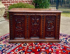 Antique English Trunk Chest Blanket Box Storage Coffer Oak c. 1900s-1920s