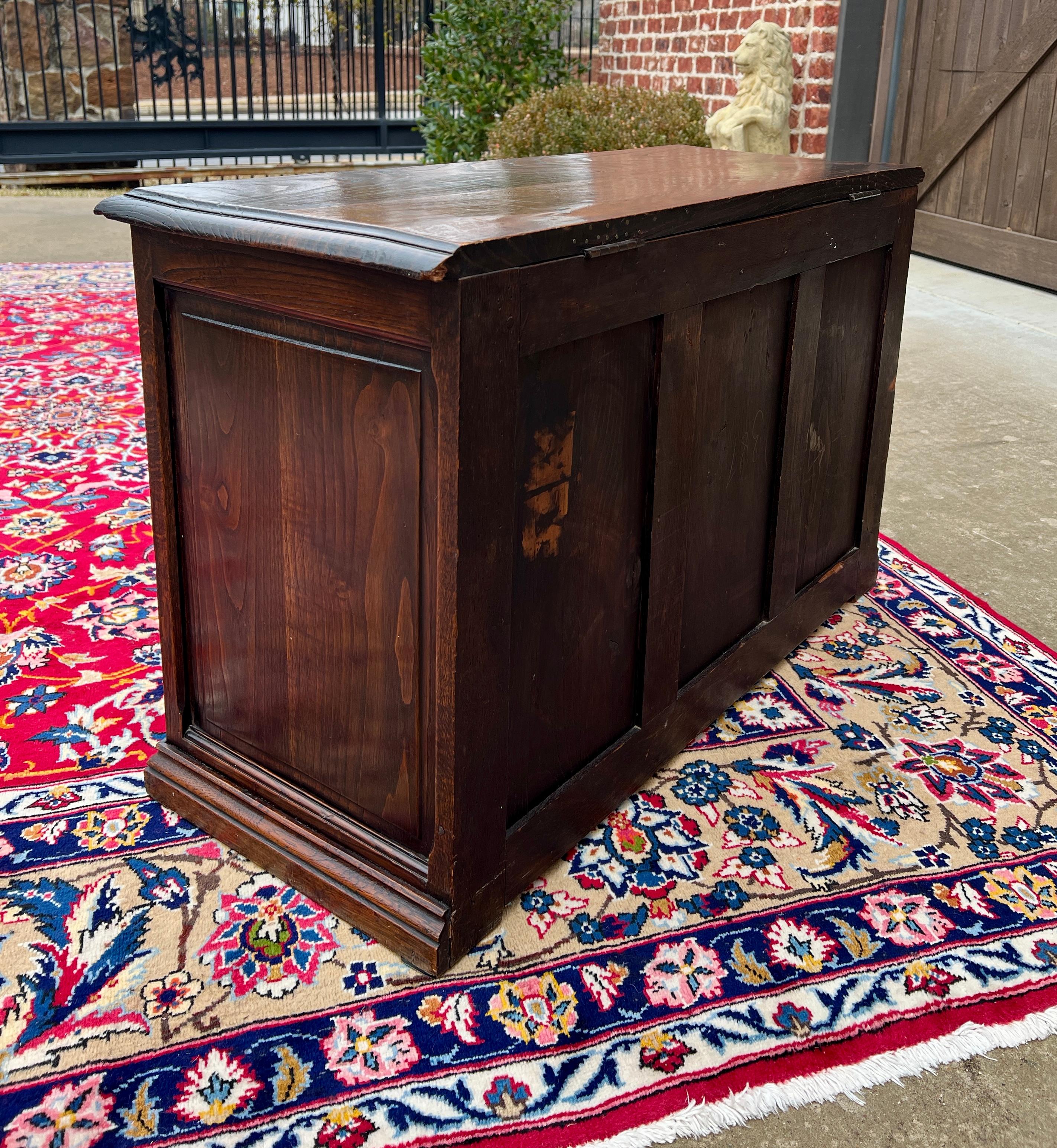 Antique English Trunk Chest Blanket Box Storage Coffer Oak c. 1900s-1920s For Sale 14