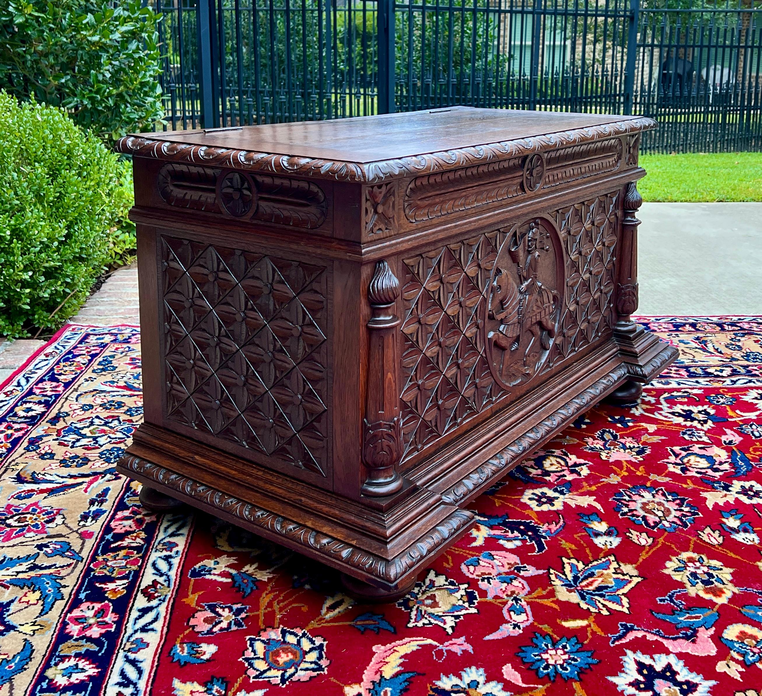 Vittoriano Antico baule inglese, baule per le coperte, baule per l'immagazzinamento, baule in quercia C. A. Knight 1900-1920 in vendita