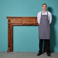 Antique English Tudor Revival Oak Fire Mantel