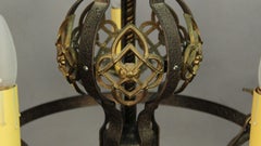 Antique English Tudor Spanish Revival Chandelier, circa 1920s