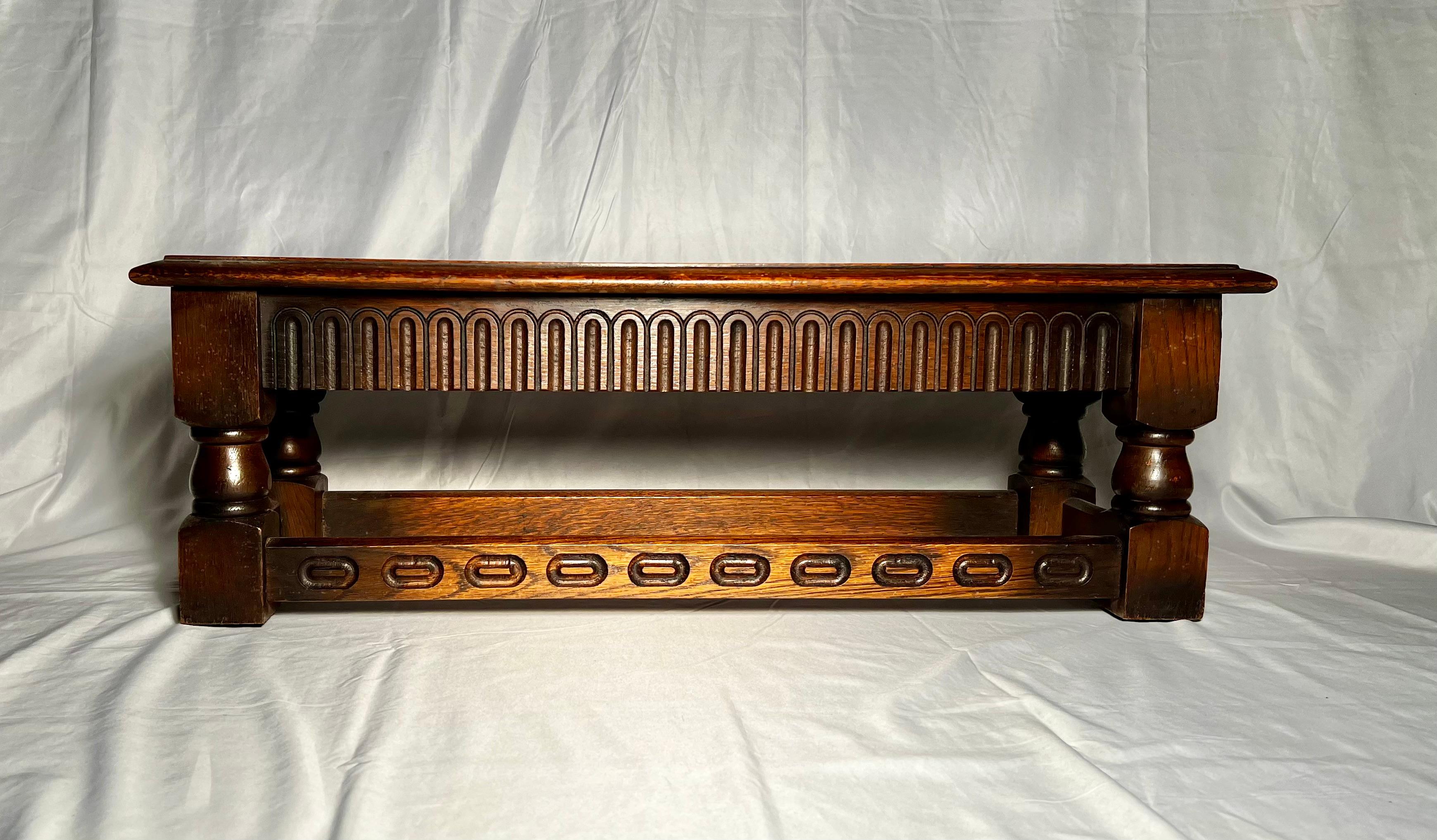 20th Century Antique English Tudor Style Bench For Sale