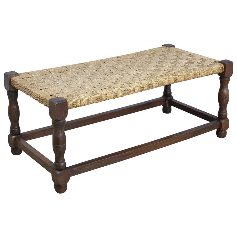 Antique English Turned Leg String Stool at 1stDibs