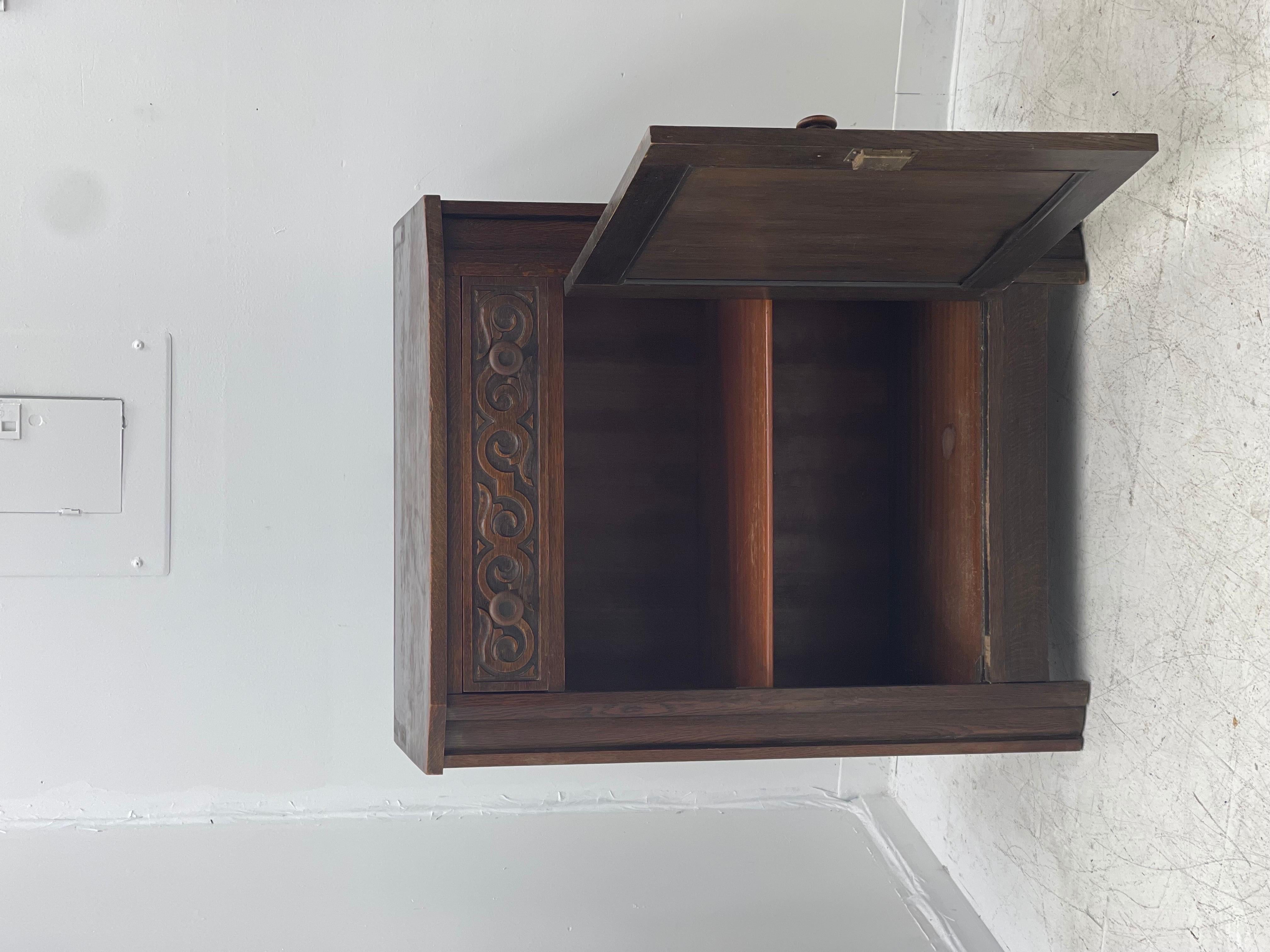 Antique English Two Piece Walnut Buffet Storage Cabinet or Book Shelf For Sale 4