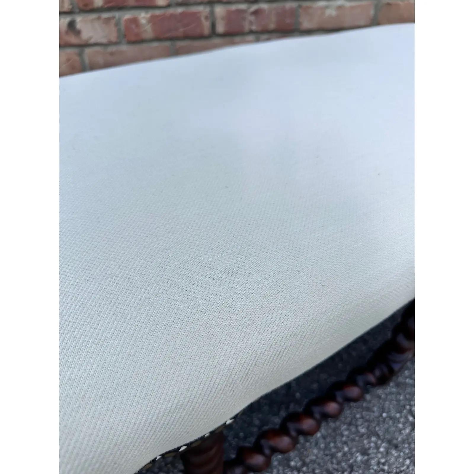 Fabric Antique English Upholstered Bench